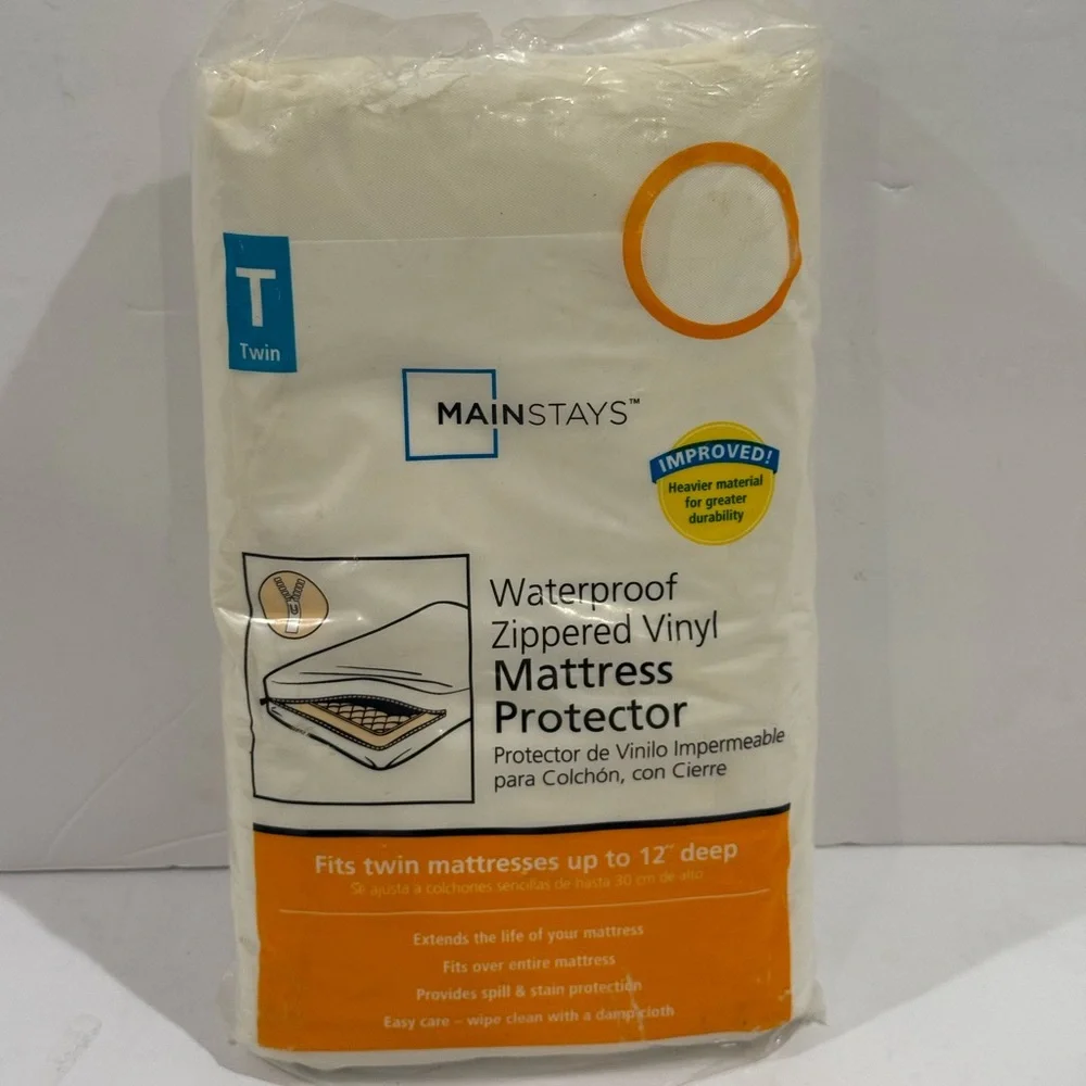 Mainstays Waterproof Vinyl Mattress Protector - White